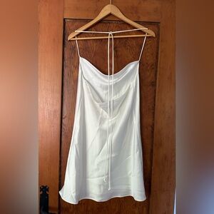 White Satin Slip Dress